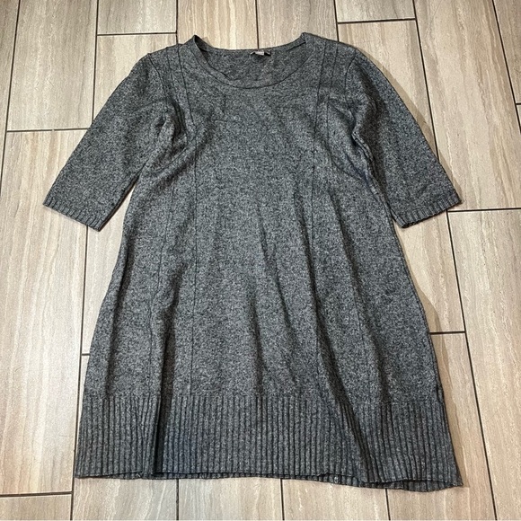 J Jill Size Large Heather Grey Tunic Sweater 3/4 Sleeve Wool Blend Size Large - Picture 1 of 5